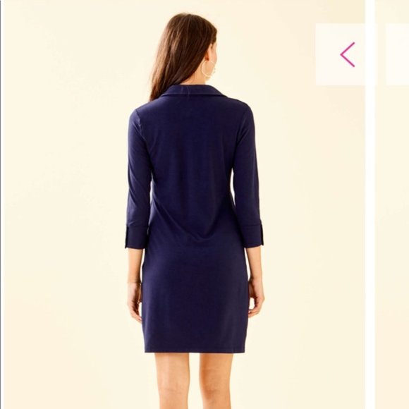NWOT Lilly Pulitzer Ansley UPF 50 Polo Shirt Dress, XXS, Navy Blue - Picture 9 of 9